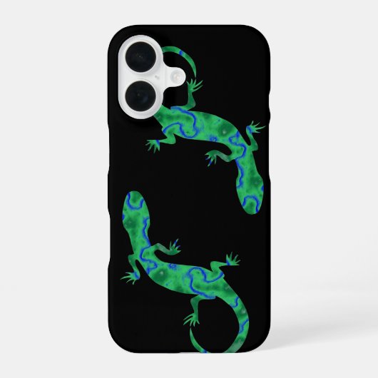 Coque iPhone 16 Gecko vert (Verso)