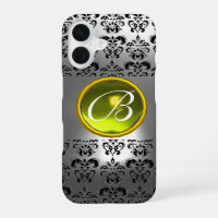 GEMME MONOGRAMME DAMASK Jaune cristal blanc