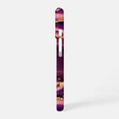 Coque iPhone 16 Géode d'agate magenta Monogramme Nom Paillettes do (Côté gauche)