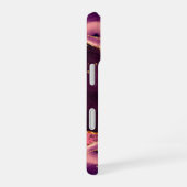 Coque iPhone 16 Géode d'agate magenta Monogramme Nom Paillettes do (Côté droit)