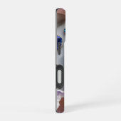 Coque iPhone 16 Géode de sarcelle océanique avec gemmes d'améthyst (Côté droit)