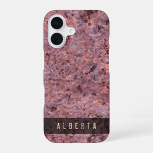 Coque iPhone 16 Géologie de la nature Texture de roche Nom personn