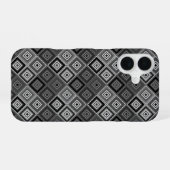 Coque iPhone 16 Géométrie patchwork ethnique (Verso Horizontal)