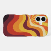 Coque iPhone 16 Géométrie Rétro Vague de Soleil (Verso Horizontal)