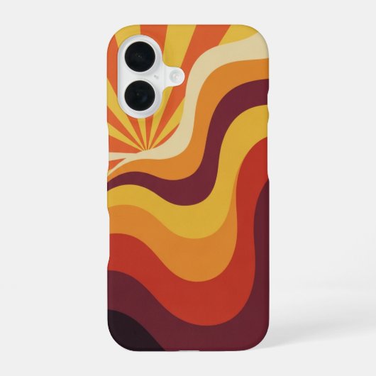 Coque iPhone 16 Géométrie Rétro Vague de Soleil (Verso)