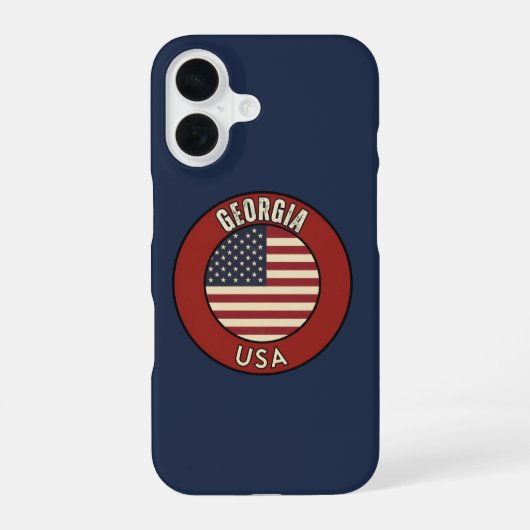 Coque iPhone 16 Géorgie États-Unis d'Amérique (Verso)