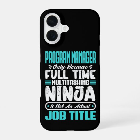 Coque iPhone 16 Gestionnaire de programme Titre de l'emploi Compét (Verso)