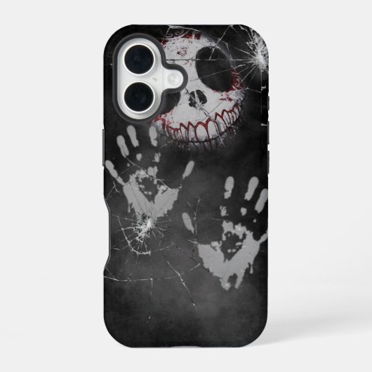 Coque iPhone 16 Ghostly Handprint Shattered Screen Horror iPhone C (Verso)