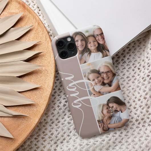 Coque iPhone 16 Gigi Script Grand-mère Collage photo