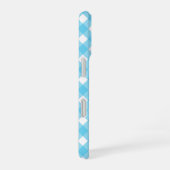 Coque iPhone 16 Gingham bleu céruléen vif  (Côté droit)