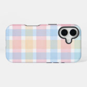 Coque iPhone 16 Gingham Pastel – Motif Aquarelle Douce (Verso Horizontal)