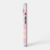 Coque iPhone 16 Gingham Pastel – Motif Aquarelle Douce (Côté gauche)