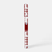 Coque iPhone 16 Gingham rouge de l'Ohio (Côté gauche)