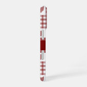 Coque iPhone 16 Gingham rouge de l'Ohio (Côté droit)