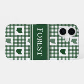 Coque iPhone 16 Gingham vert de l'Ohio (Verso Horizontal)