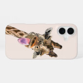 Coque iPhone 16 Girafe Joueuse Langue Dehors (Verso Horizontal)