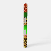 COQUE iPhone 16 GIRAFFE IMPRIMÉE PEAU DE LÉOPARD VERT ÉMERAUDE GEM (Côté droit)