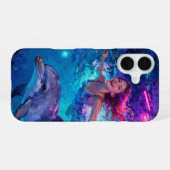 Coque iPhone 16 Girl and Dolphin (Verso Horizontal)
