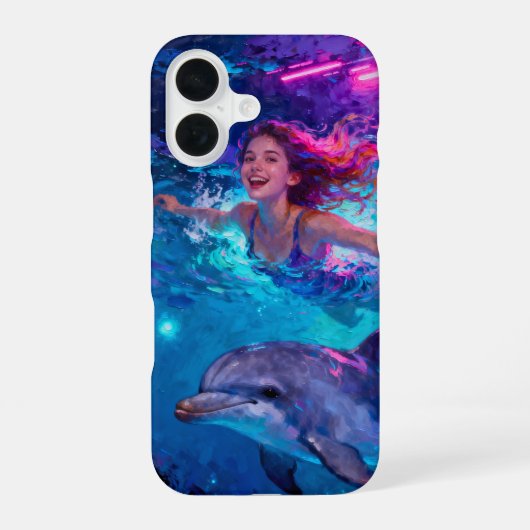 Coque iPhone 16 Girl and Dolphin (Verso)