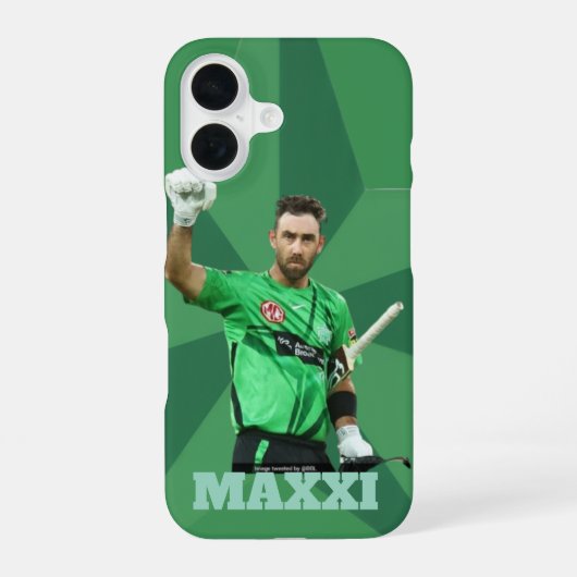 Coque iPhone 16 Glenn Maxwell Melbourne Stars Cricket Fan Art (Verso)