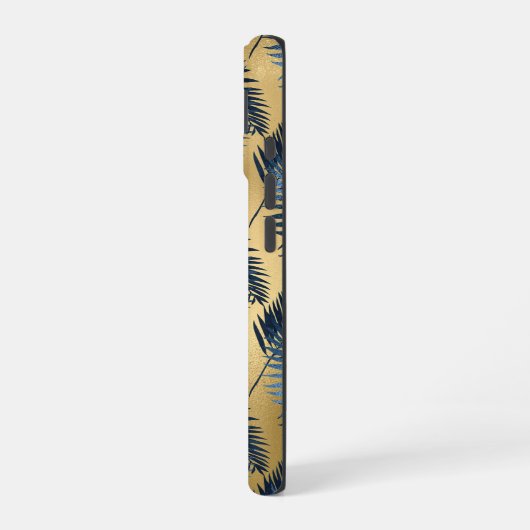 Coque iPhone 16 Gold Blue Palm Leaf iPhone 16 Case  (Côté gauche)