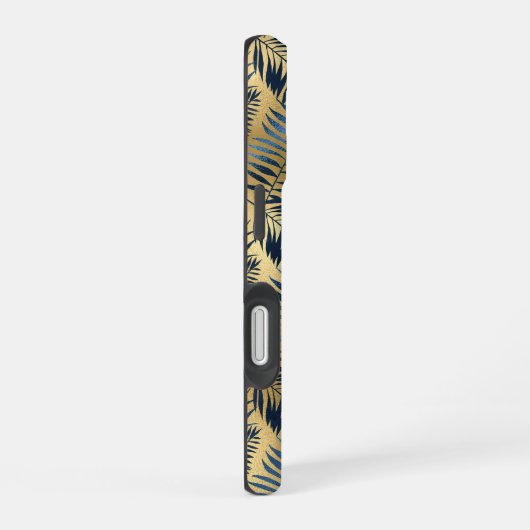 Coque iPhone 16 Gold Blue Palm Leaf iPhone 16 Case  (Côté droit)