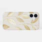 Coque iPhone 16 Gold Leaf Pattern (Verso Horizontal)