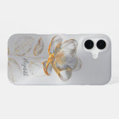 Coque iPhone 16 Gold Rose Silver Ajouter un nom (Verso Horizontal)