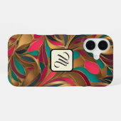 Coque iPhone 16 Gold Turquoise et Ruby Splash (Verso Horizontal)