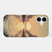 Coque iPhone 16 Golden River Retro Scene (Verso Horizontal)