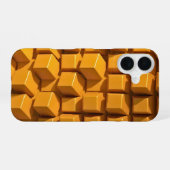 Coque iPhone 16 Golden Wave Gradient iPhone 16 Coque - Luxury Ambe (Verso Horizontal)