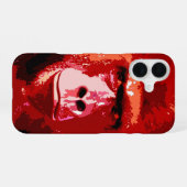 Coque iPhone 16 Gorille Pop Art Rouge (Verso Horizontal)