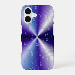 Coque iPhone 16 Gouttes de pluie sur arc-en-ciel violet
