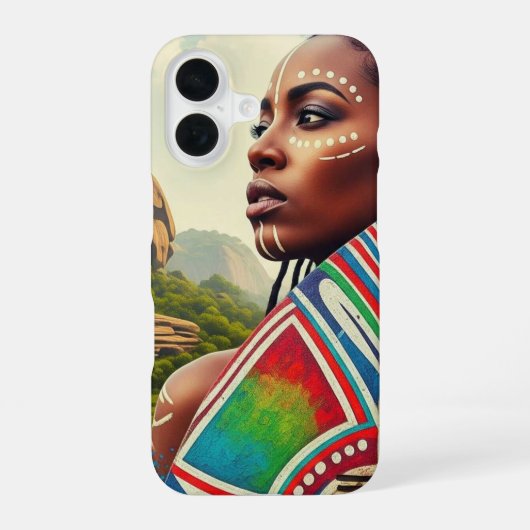 Coque iPhone 16 Grâce d'encre : Étui African Muse (Verso)