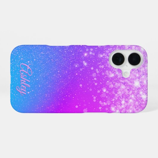 Coque iPhone 16 Gradient de galaxie néon (Verso Horizontal)
