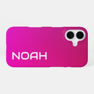 Coque iPhone 16 Gradient rose-violet - Personnalisé avec votre nom