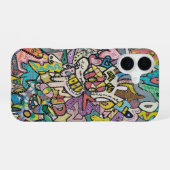 Coque iPhone 16 Graffiti coloré, (Verso Horizontal)