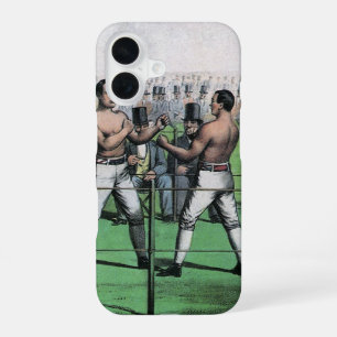 Coque iPhone 16 Grand combat pour le championnat, boxe vintage