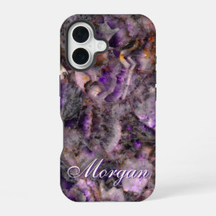 Coque iPhone 16 Granite violet élégant pierre violette marbre viol