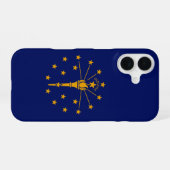 Coque iPhone 16 Graphique dynamique du drapeau de l'État de l'Indi (Verso Horizontal)