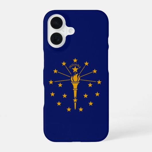 Coque iPhone 16 Graphique dynamique du drapeau de l'État de l'Indi (Verso)
