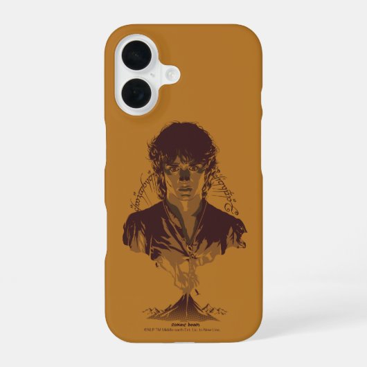 Coque iPhone 16 Graphisme de l'inscription Tengwar de FRODO™ MOUNT (Verso)