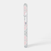 Coque iPhone 16 Green and pink pastel diamond pattern (Côté gauche)