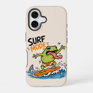 Coque iPhone 16 Grenouille en mode surf drôle Grenouille d'été r