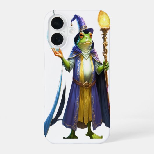 Coque iPhone 16 Grenouille Magicienne Lancant un Sortilège (Verso)