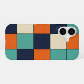 Coque iPhone 16 Grille de blocs rétro (Verso Horizontal)