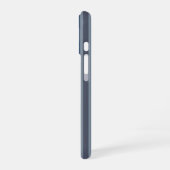 Coque iPhone 16 gris et pinces rayées en jean (Côté gauche)