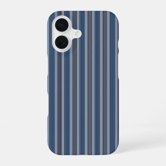 Coque iPhone 16 gris et pinces rayées en jean (Verso)