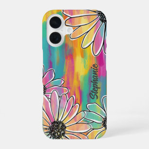 Coque iPhone 16 Groovy Daisy Dream - Floral Dessiné à la Main de S