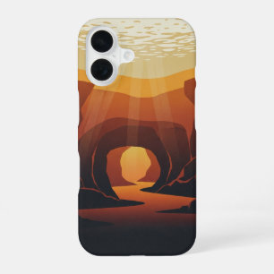 Coque iPhone 16 Grotte de sous-marin vintage minimaliste